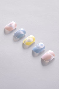 kirafeine gel nail stickers - 3 packs bundle. muted ryb nails